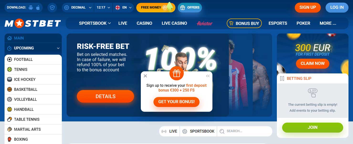 Mostbet sportweddenschappen